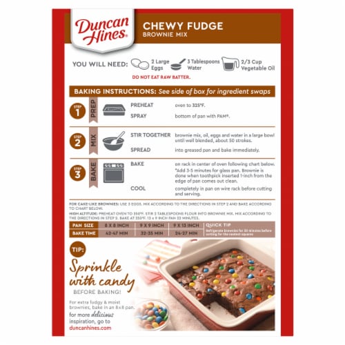Duncan Hines Chewy Fudge Brownie Mix Perspective: back