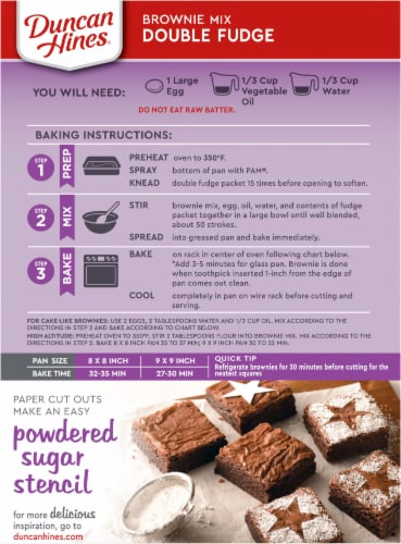 Duncan Hines Decadent Double Fudge Brownie Mix Perspective: back