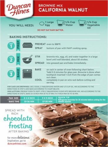 Duncan Hines Signature California Walnut Brownie Mix Perspective: back