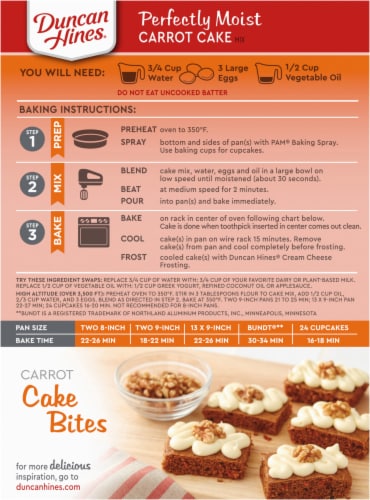 Duncan Hines® Signature Carrot Cake Mix Perspective: back