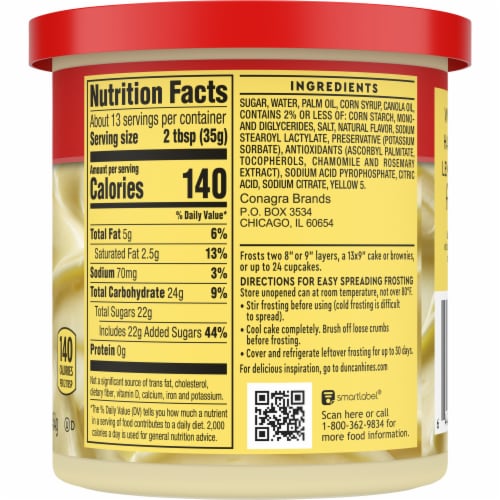 Duncan Hines® Creamy Lemon Supreme Frosting Perspective: back