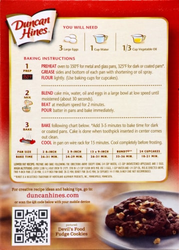 Duncan Hines Devil's Food Cake Mix Perspective: back