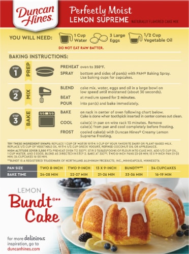 Duncan Hines® Signature Perfectly Moist Lemon Supreme Cake Mix Perspective: back