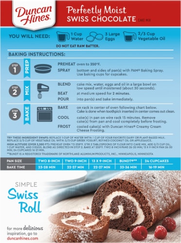 Duncan Hines® Signature Perfectly Moist Swiss Chocolate Cake Mix Perspective: back