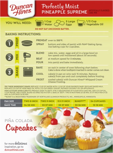 Duncan Hines® Signature Perfectly Moist Pineapple Supreme Naturally Flavored Cake Mix Perspective: back