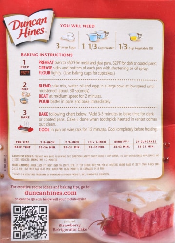Duncan Hines Signature Strawberry Supreme Cake Mix Perspective: back