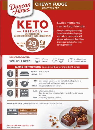Duncan Hines® Keto Friendly Chewy Fudge Brownie Mix Perspective: back