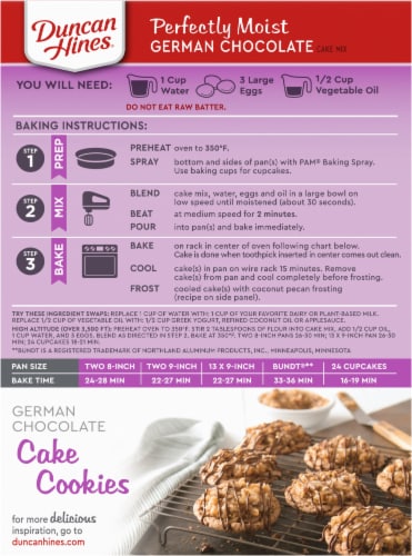 Duncan Hines® Signature Perfectly Moist German Chocolate Cake Mix Perspective: back