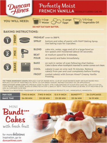 Duncan Hines® Signature Perfectly Moist French Vanilla Cake Mix Perspective: back