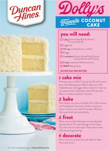 Duncan Hines® Dolly Parton's Favorite Southern-Style Coconut Flavored Cake Mix Perspective: back