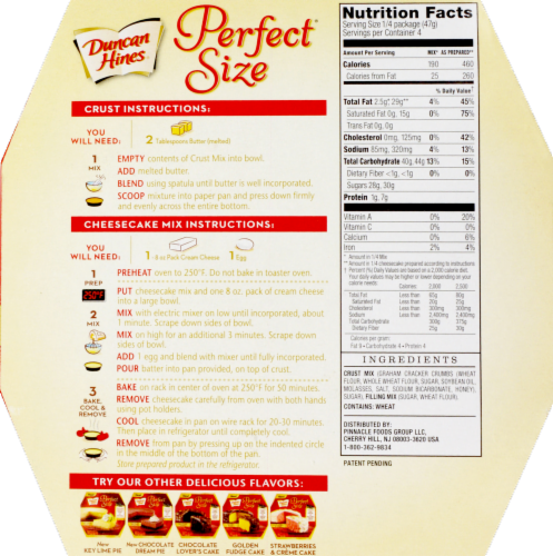 Duncan Hines Perfect Size Cheesecake Mix Perspective: back