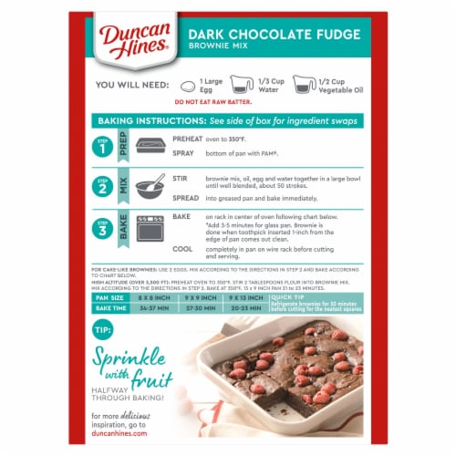 Duncan Hines Dark Chocolate Fudge Brownie Mix Perspective: back