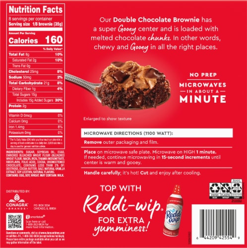 Duncan Hines Gooey Double Chocolate Brownie Frozen Dessert Perspective: back