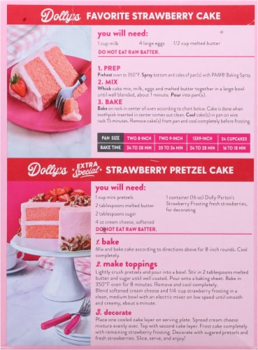 Duncan Hines® Dolly Parton's Strawberry Flavored Cake Mix Perspective: back
