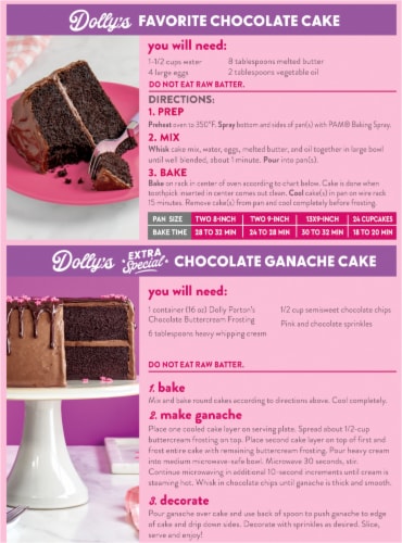 Duncan Hines® Dolly Parton's Favorite Chocolate Flavored Cake Mix Perspective: back
