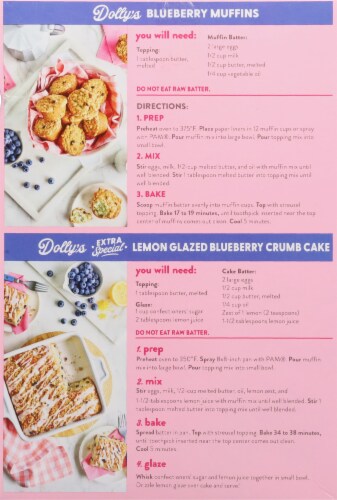 Duncan Hines® Dolly Parton's Blueberry Muffin & Bread Mix Perspective: back