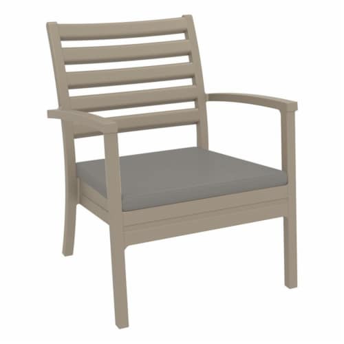 Siesta ISP004-DVR-CTA Artemis XL Outdoor Club Chair with Sunbrella Taupe Cushion - Taupe - s Perspective: back