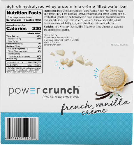 Power Crunch® French Vanilla Creme Protein Energy Bar Perspective: back