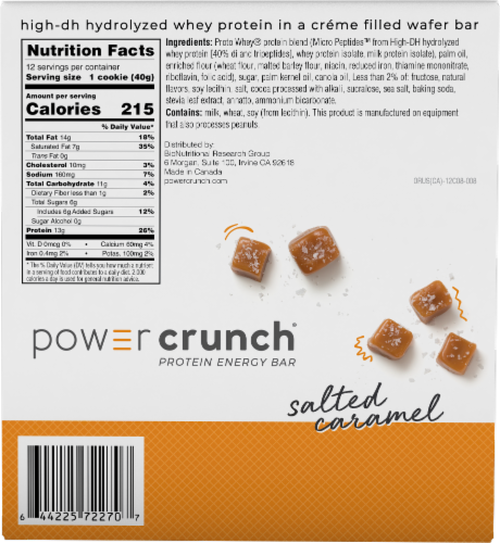 Power Crunch® Salted Caramel Protein Energy Bar Perspective: back