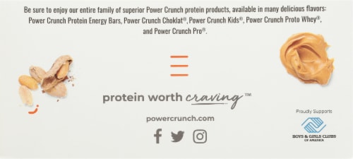Power Crunch Peanut Butter Fudge Protein Energy Bars Perspective: back