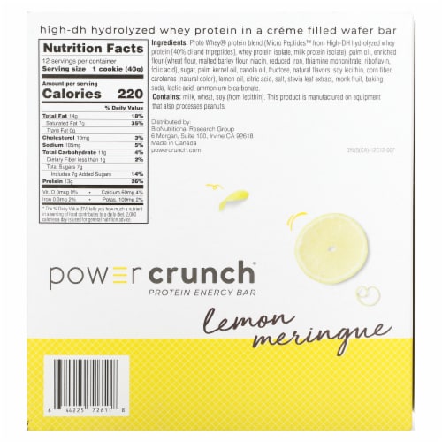 Power Crunch® Lemon Meringue Protein Energy Bar Perspective: back