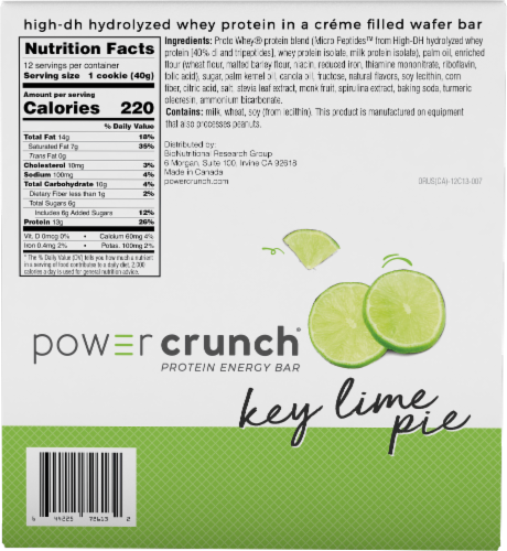 Power Crunch® Key Lime Pie Protein Energy Bar Perspective: back