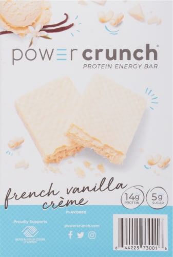 Power Crunch French Vanilla Creme Protein Energy Bar Perspective: back