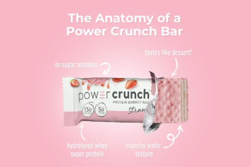 Power Crunch® Strawberry Creme Protein Energy Bars Perspective: back