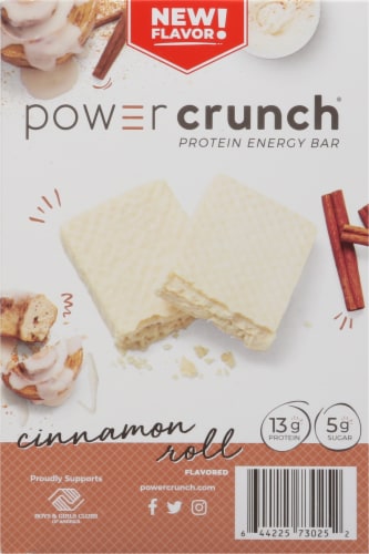 Power Crunch® Cinnamon Roll Protein Energy Bars Perspective: back