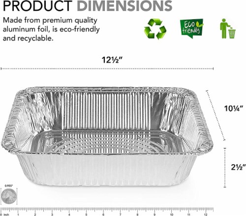 Stock Your Home 9x13 Aluminum Pans (20 Pack) - Disposable & Recyclable