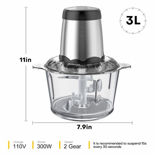 Kitcheniva Stainless Steel Electric Meat Grinder With Glass 3L, 3