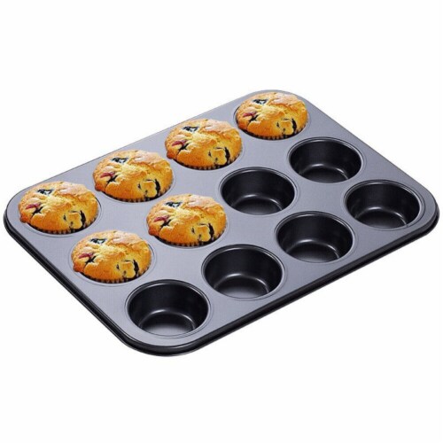 Kitcheniva Muffin Cup Tray Pan Baking Mold Non Stick 12 Cups Perspective: back