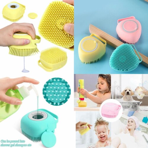 Kitcheniva Silicone Bath Scrubber Gel Dispenser - Square Pink Perspective: back