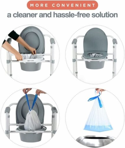 Commode Liners Hygienic Leakproof Bedside Universal Fit Perspective: back