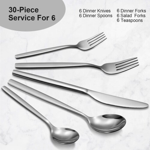 Kitcheniva Stainless Steel Silverware Cutlery Set of 30 Perspective: back