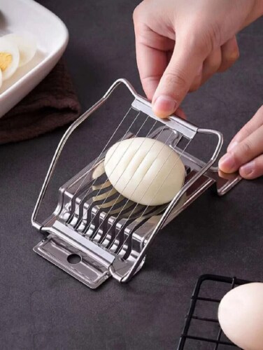 Durable Stainless Steel Egg Slicer with Stainless Steel Cutting Wires  Multifunctional Boiled Egg Food Slicer