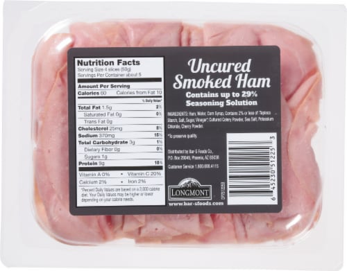 Longmont Uncured Smoked Ham Perspective: back