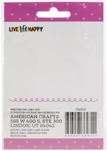 Live Life Happy Paper Clips 6/Pkg Perspective: back