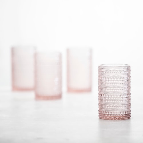 FORTESSA D&V Jupiter Iced Beverage Cocktail Glasses - 6 Pack - Pink Perspective: back