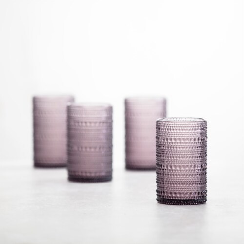 FORTESSA D&V Jupiter Iced Beverage Cocktail Glasses - 6 Pack - Purple Perspective: back