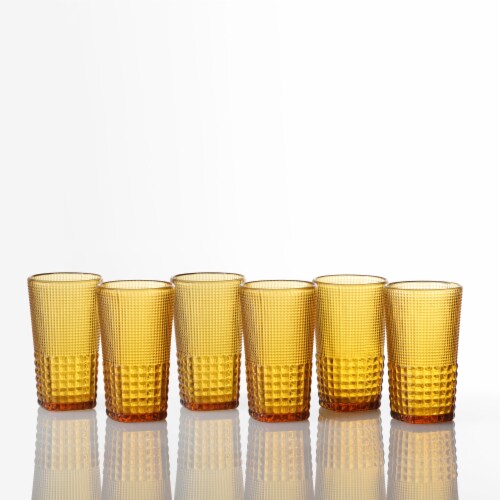 FORTESSA D&V Malcolm Iced Beverage Cocktail Glasses - 6 Pack - Amber Perspective: back
