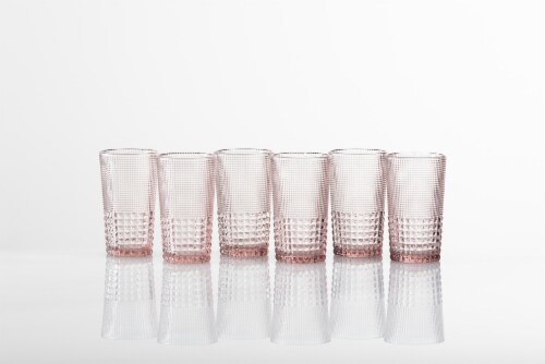 FORTESSA D&V Malcolm Iced Beverage Cocktail Glasses - 6 Pack - Pink Perspective: back