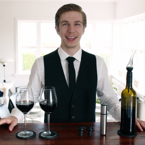 Barvivo Red Wine Aerator & Pump with 2 Stoppers - Ultimate Gift for Any Occasion Perspective: back
