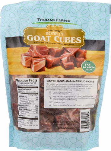 Thomas Farms Free Range Bone-in Goat Cubes Perspective: back