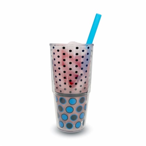 Grand Fusion Jumbo Size Silicone Shake Straws & Brush, Reusable 2-3ct packages Perspective: back