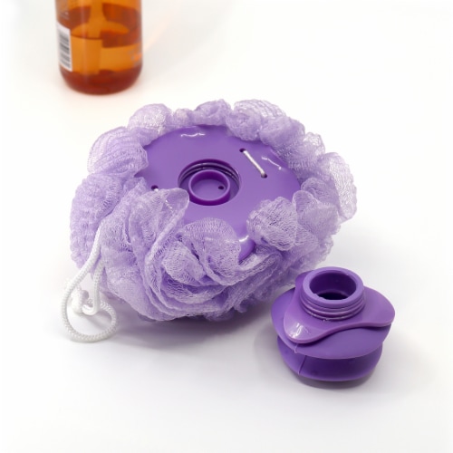 Grand Fusion Liquid Soap Dispensing Exfoliating Loofah 3 Pack Perspective: back