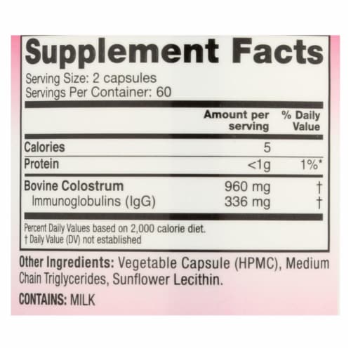 Symbiotics Colostrum High-Ig™ Vegetarian Capsules Perspective: back