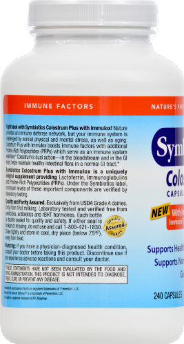 Symbiotics Colostrum Plus Capsules With Immulox Perspective: back