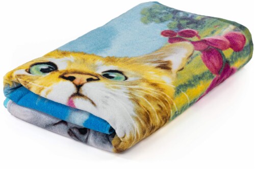 Dawhud Direct Cats Selfie Beach Towel for Women, Girls, Kids, Men 30 x60  Pool Towel Perspective: back