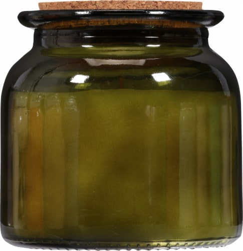 Foundry Candle Co. Balsam + Pine Soy Wax Candle - Dark Green Perspective: back